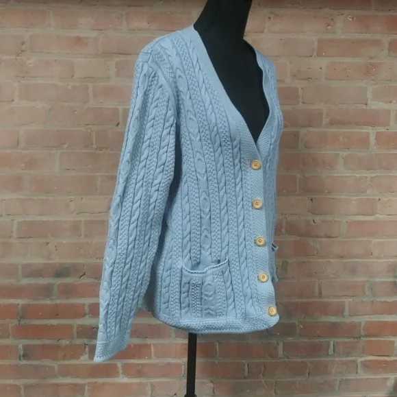 L.L. Bean | PRICE DROP! 🔥 Button Down Cableknit Cardigan - Picture 5 of 10